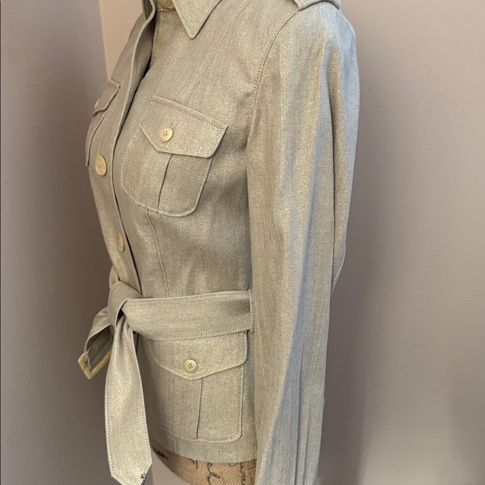 Black Label Ralph Lauren Beige Utility Jacket with Belt - Picture 7 of 12